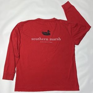 Southern Marsh Collection Long Sleeve Shirt. Red. X-Large.